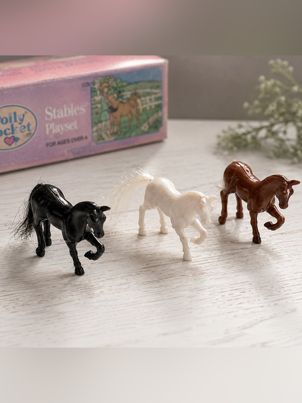 Vintage Miniature Polly Pocket Horse‎ Set of 3